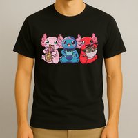 Axolotl Boba Tea Bubble Tea Gaming Gamer Ramen Axolotl  T-Shirt