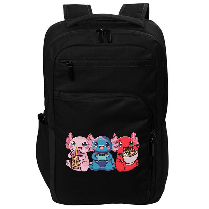 Axolotl Boba Tea Bubble Tea Gaming Gamer Ramen Axolotl  Impact Tech Backpack