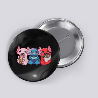 Axolotl Boba Tea Bubble Tea Gaming Gamer Ramen Axolotl  Button