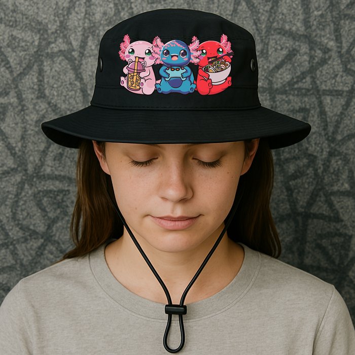 Axolotl Boba Tea Bubble Tea Gaming Gamer Ramen Axolotl  Bucket Hat