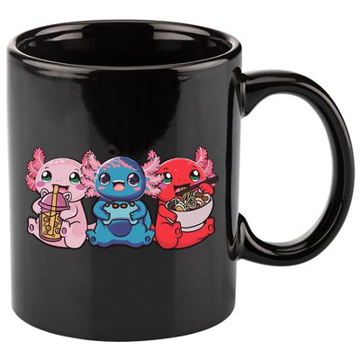 Axolotl Boba Tea Bubble Tea Gaming Gamer Ramen Axolotl  11oz C Handle Ceramic Mug