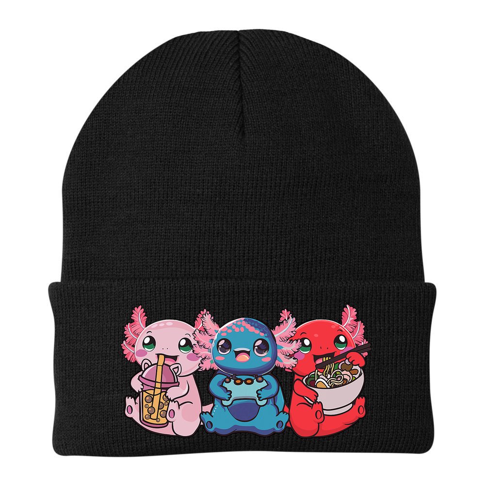 Axolotl Boba Tea Bubble Tea Gaming Gamer Ramen Axolotl  Beanie