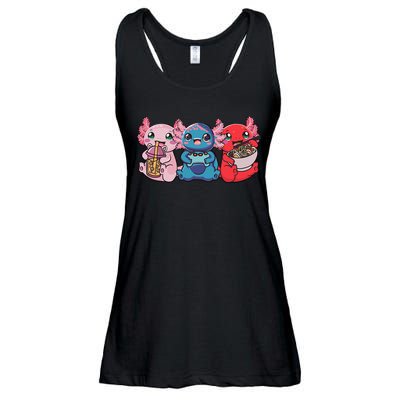 Axolotl Boba Tea Bubble Tea Gaming Gamer Ramen Axolotl  Ladies Essential Flowy Tank
