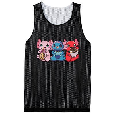 Axolotl Boba Tea Bubble Tea Gaming Gamer Ramen Axolotl  Mesh Reversible Basketball Jersey Tank