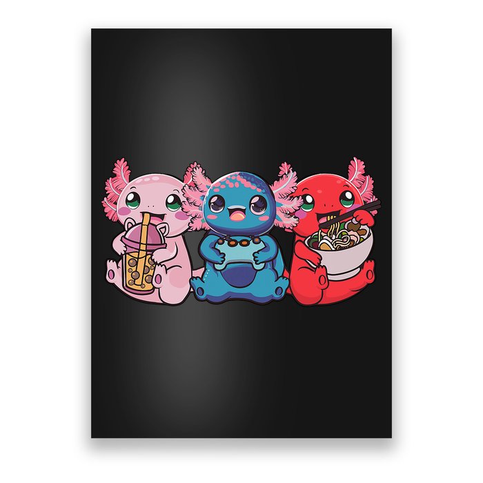 Axolotl Boba Tea Bubble Tea Gaming Gamer Ramen Axolotl  Poster