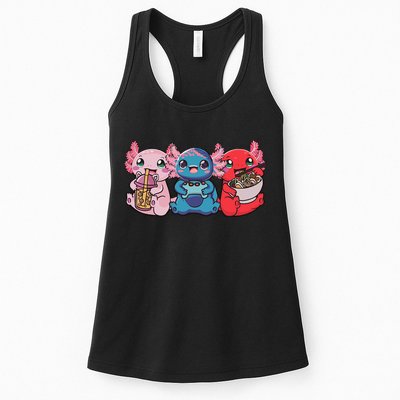 Axolotl Boba Tea Bubble Tea Gaming Gamer Ramen Axolotl  Womens Tank Top