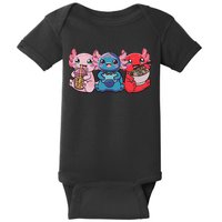Axolotl Boba Tea Bubble Tea Gaming Gamer Ramen Axolotl  Baby Bodysuit