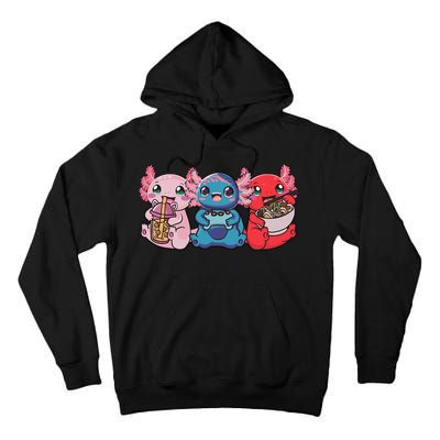Axolotl Boba Tea Bubble Tea Gaming Gamer Ramen Axolotl  Tall Hoodie
