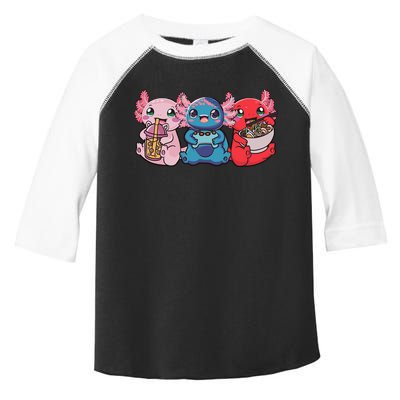 Axolotl Boba Tea Bubble Tea Gaming Gamer Ramen Axolotl  Toddler Fine Jersey T-Shirt