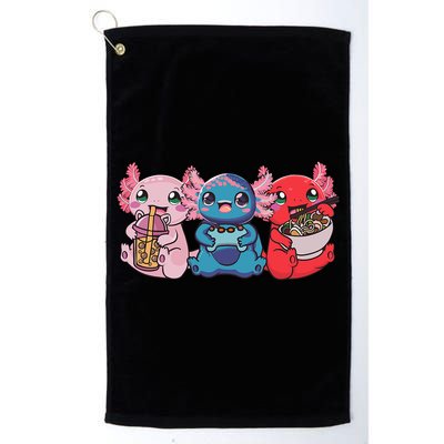 Axolotl Boba Tea Bubble Tea Gaming Gamer Ramen Axolotl  Golf Towel