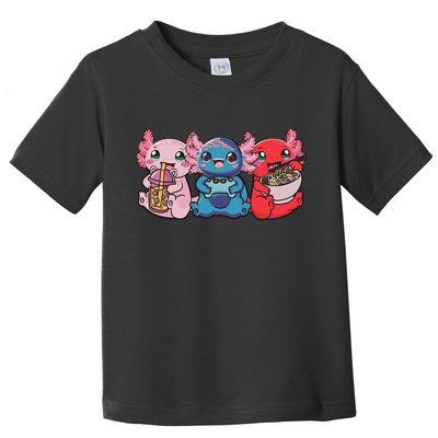 Axolotl Boba Tea Bubble Tea Gaming Gamer Ramen Axolotl  Toddler T-Shirt