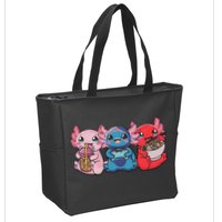 Axolotl Boba Tea Bubble Tea Gaming Gamer Ramen Axolotl  Zip Tote Bag