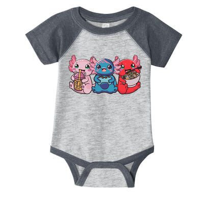 Axolotl Boba Tea Bubble Tea Gaming Gamer Ramen Axolotl  Infant Baby Jersey Bodysuit