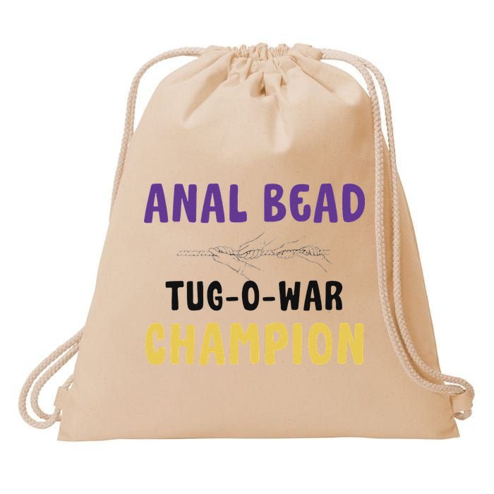 Anal Bead Tug O War Champion Funny Retro Humor Drawstring Bag