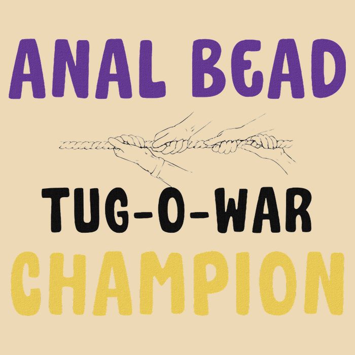 Anal Bead Tug O War Champion Funny Retro Humor Drawstring Bag
