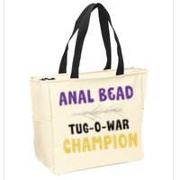 Anal Bead Tug O War Champion Funny Retro Humor Zip Tote Bag