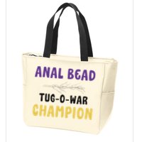 Anal Bead Tug O War Champion Funny Retro Humor Zip Tote Bag