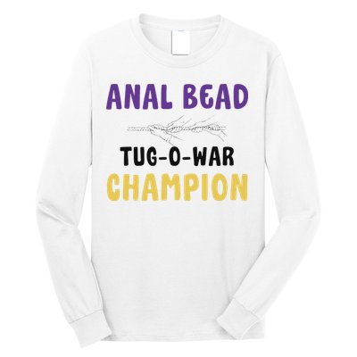 Anal Bead Tug O War Champion Funny Retro Humor Long Sleeve Shirt