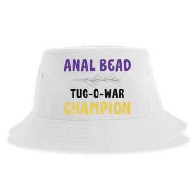 Anal Bead Tug O War Champion Funny Retro Humor Sustainable Bucket Hat
