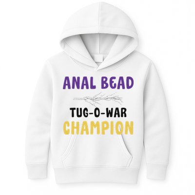 Anal Bead Tug O War Champion Funny Retro Humor Kids Hoodie