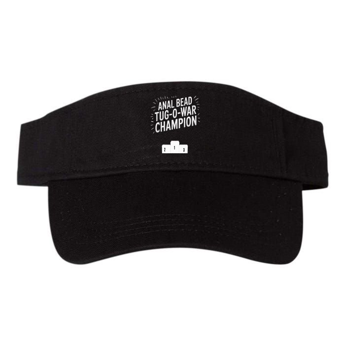 Anal Bead Tug O War Champion Funny Saying Valucap Bio-Washed Visor