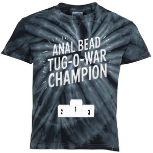 Anal Bead Tug O War Champion Funny Saying Kids Tie-Dye T-Shirt