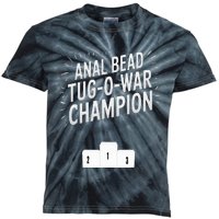 Anal Bead Tug O War Champion Funny Saying Kids Tie-Dye T-Shirt