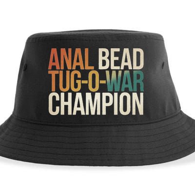 Anal Bead Tug O War Champion Funny Saying Sustainable Bucket Hat