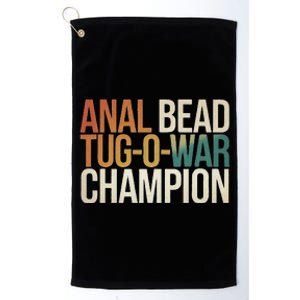 Anal Bead Tug O War Champion Funny Saying Platinum Collection Golf Towel