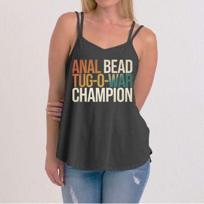 Anal Bead Tug O War Champion Funny Saying Women's Strappy Tank