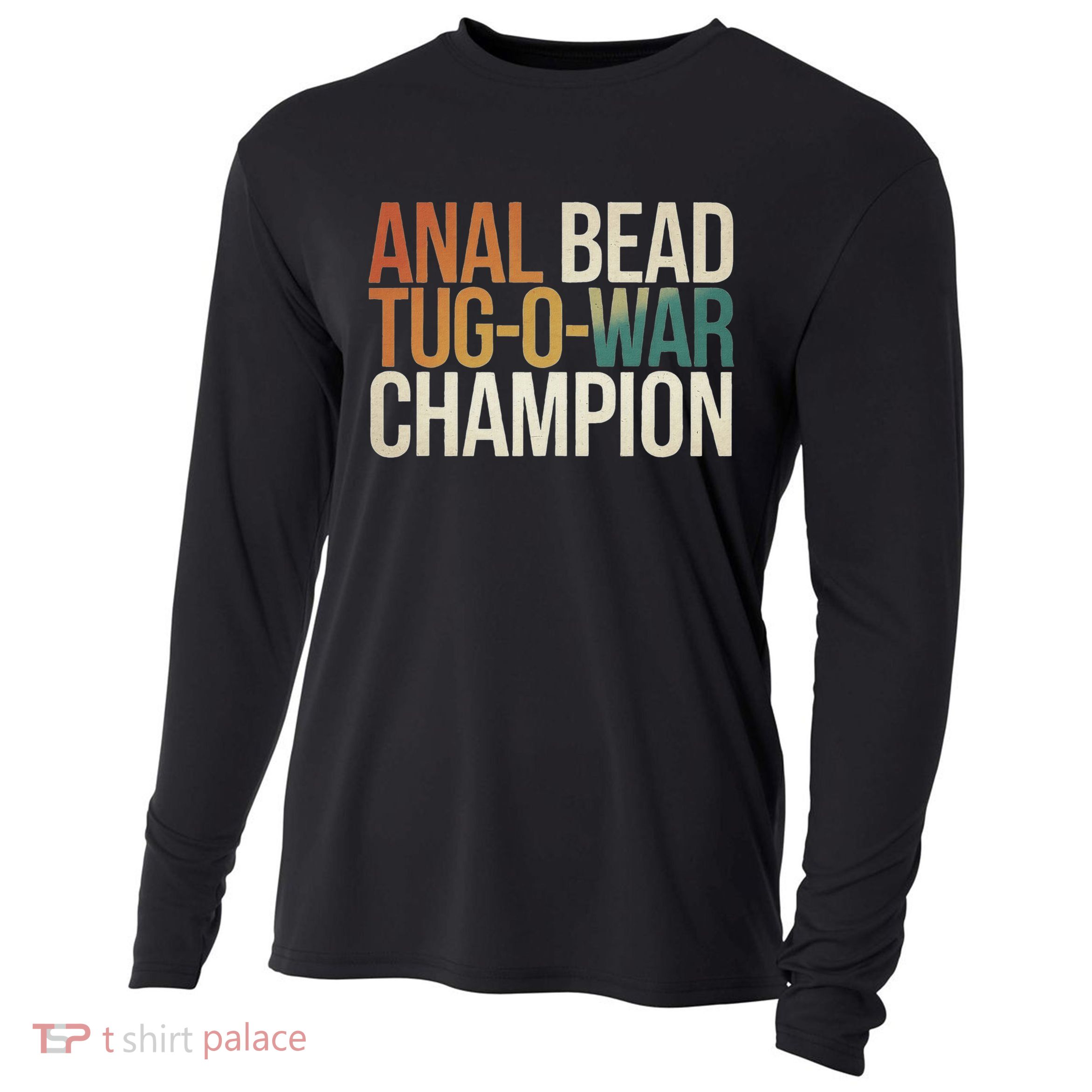 Anal Bead Tug O War Champion Funny Saying Women's V-Neck Cooling Performance Long Sleeve Crew