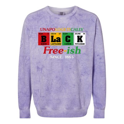 Africa Black Unapologetically Freeish Since 1865 Juneteenth Colorblast Crewneck Sweatshirt