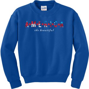 America Beautiful United States Usa American Flag Gift Kids Sweatshirt