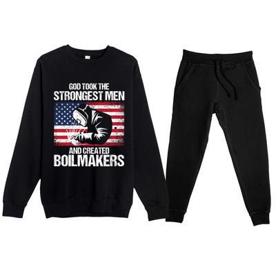 American Boilermakers Union Worker Strongest Us Flag Gift Premium Crewneck Sweatsuit Set