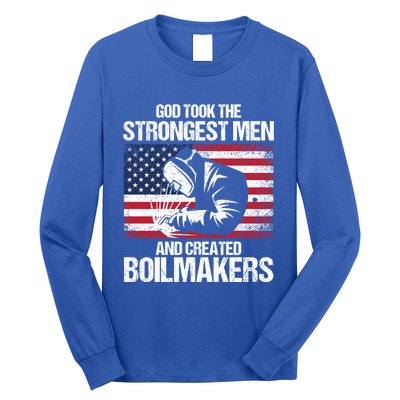 American Boilermakers Union Worker Strongest Us Flag Gift Long Sleeve Shirt