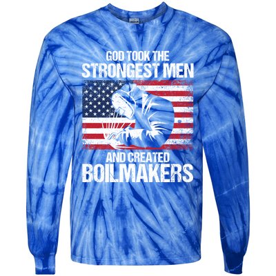 American Boilermakers Union Worker Strongest Us Flag Gift Tie-Dye Long Sleeve Shirt