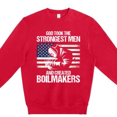 American Boilermakers Union Worker Strongest Us Flag Gift Premium Crewneck Sweatshirt