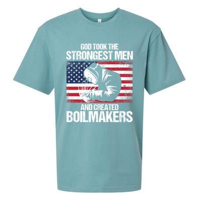 American Boilermakers Union Worker Strongest Us Flag Gift Sueded Cloud Jersey T-Shirt