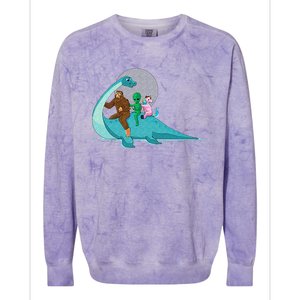 Alien Bigfoot Unicorn Riding Loch Ness Monster Cryptozoology Colorblast Crewneck Sweatshirt