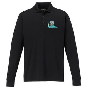 Alien Bigfoot Unicorn Riding Loch Ness Monster Cryptozoology Performance Long Sleeve Polo