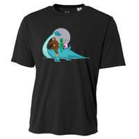 Alien Bigfoot Unicorn Riding Loch Ness Monster Cryptozoology Cooling Performance Crew T-Shirt