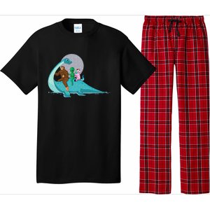 Alien Bigfoot Unicorn Riding Loch Ness Monster Cryptozoology Pajama Set