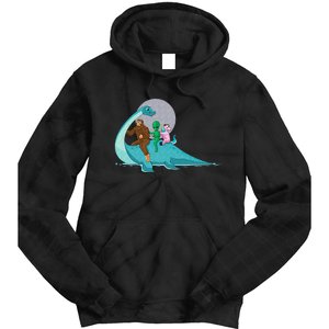 Alien Bigfoot Unicorn Riding Loch Ness Monster Cryptozoology Tie Dye Hoodie