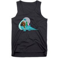 Alien Bigfoot Unicorn Riding Loch Ness Monster Cryptozoology Tank Top