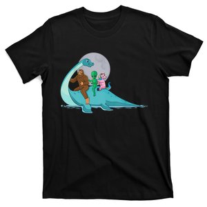 Alien Bigfoot Unicorn Riding Loch Ness Monster Cryptozoology T-Shirt