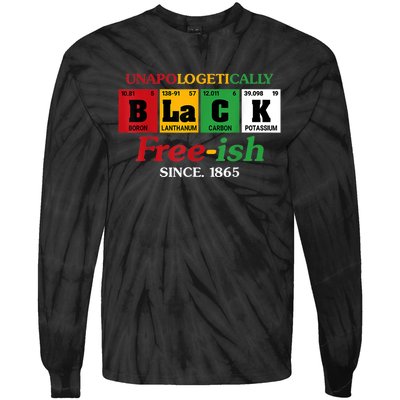 Africa Black Unapologetically Freeish Since 1865 Juneteenth Tie-Dye Long Sleeve Shirt