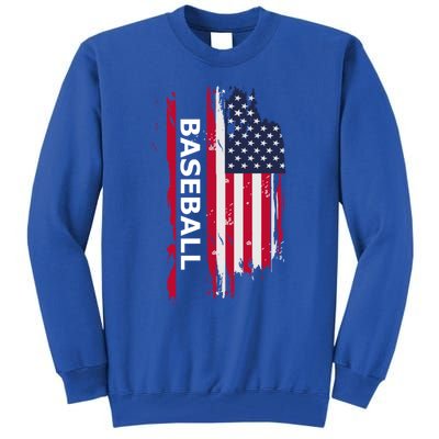 American Baseball Usa Flag Cute Gift Tall Sweatshirt