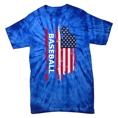 American Baseball Usa Flag Cute Gift Tie-Dye T-Shirt