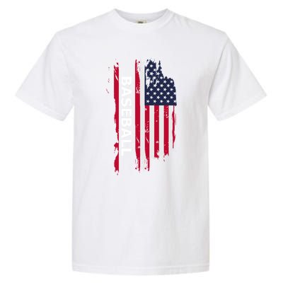 American Baseball Usa Flag Cute Gift Garment-Dyed Heavyweight T-Shirt