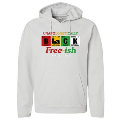 Africa Black Unapologetically Freeish Since 1865 Juneteenth Performance Fleece Hoodie